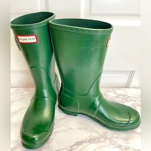 Hunter Original Short Waterproof Rain Boot/Wellies, Green (Size 8)